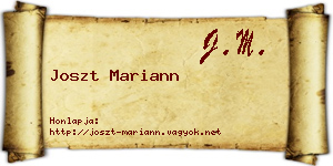 Joszt Mariann névjegykártya
